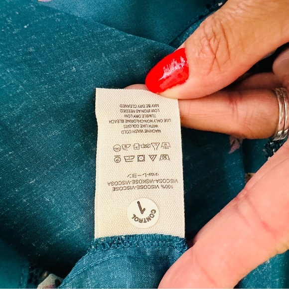 Free People Tuscan Dreams Tunic Dress Turquoise Women’s Size Small - Picture 9 of 10